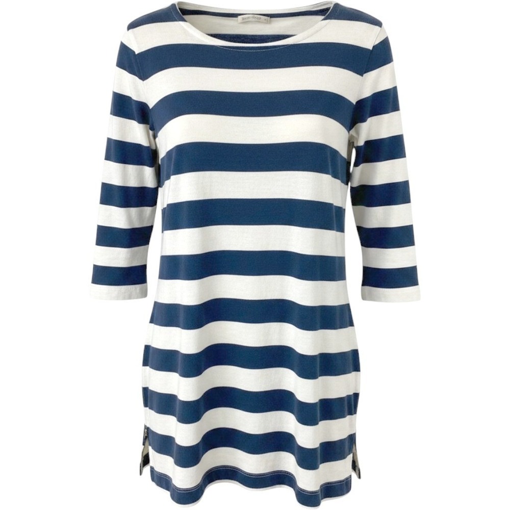 J. Crew Navy and White Striped Long Sleeve Cotton Dress